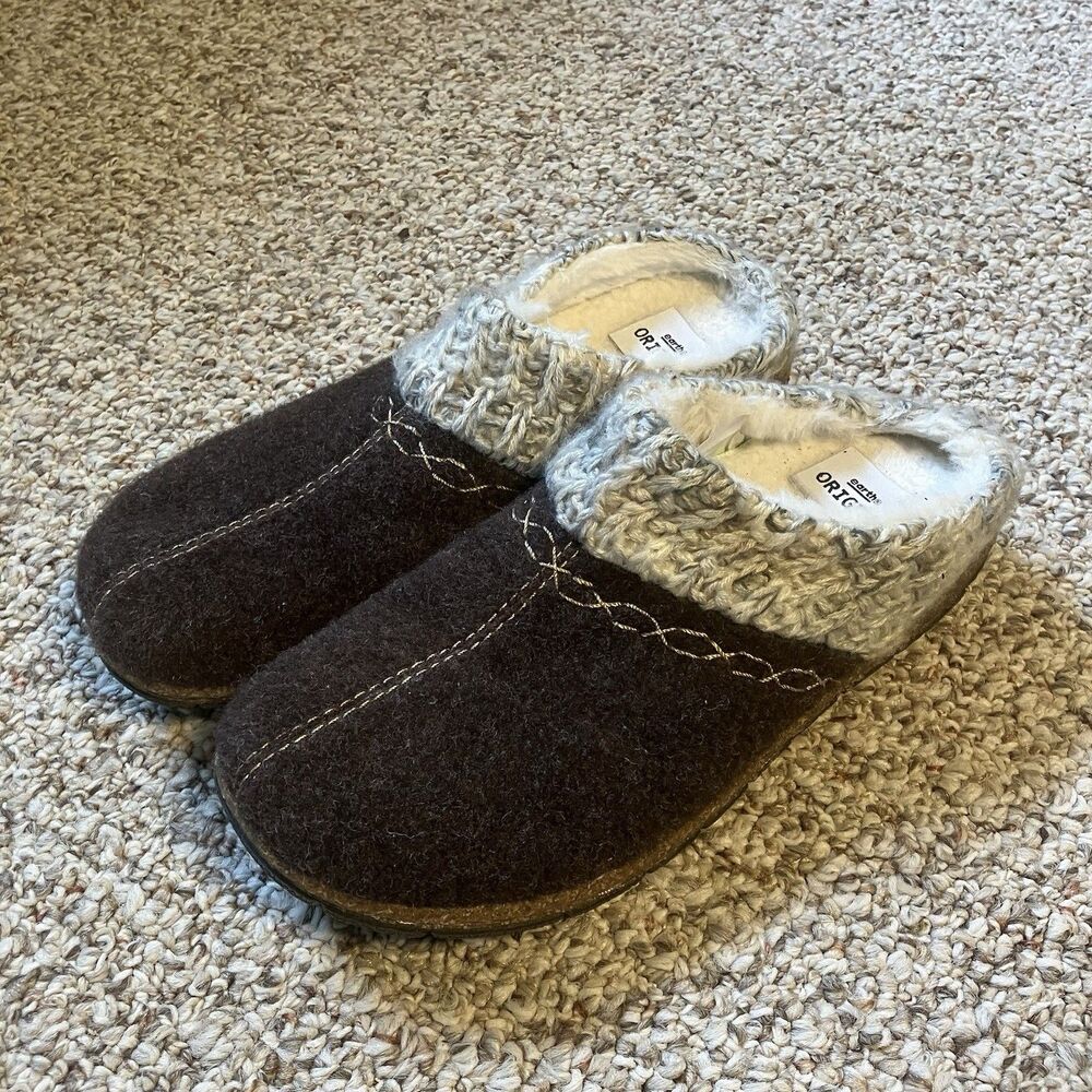 Earth Origins Womens Essential Elana Clog Slippers Size 7 Mahogany Brown Comfort